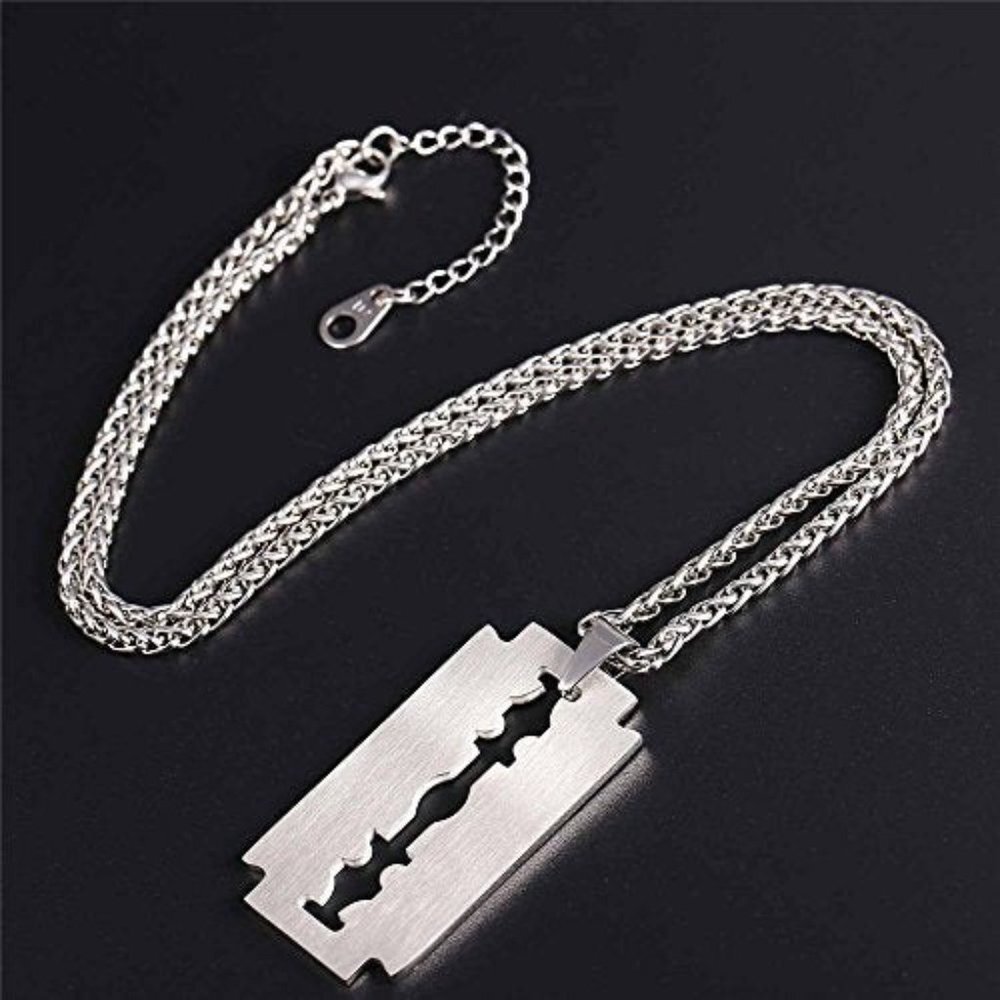 Punk Razor Blade Necklace - Picture 4 of 6